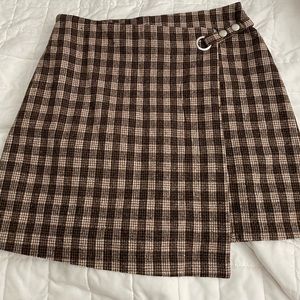 Francesca’s Brown Plaid Skirt